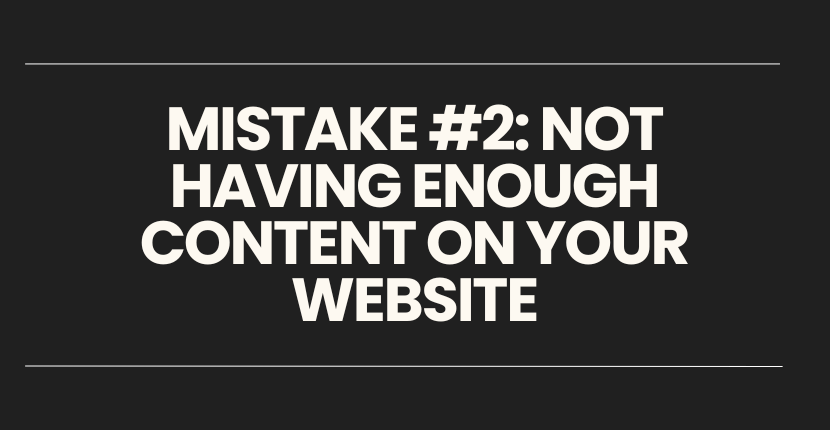 SEO Mistake #2