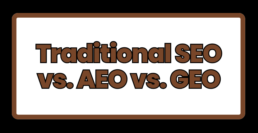 Traditional SEO vs AEO vs GEO
