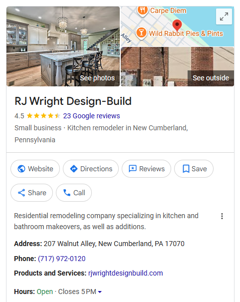 Home Remodeling Company Google Business Profile