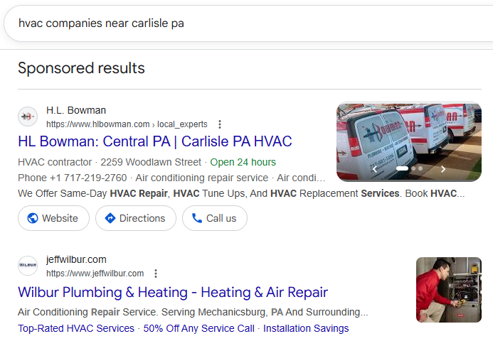 PPC Result for HVAC Companies